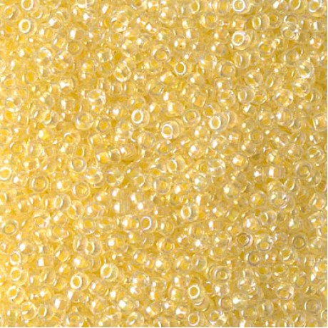 Miyuki Round Seed Beads 11/0 Light Yellow Lined Crystal AB