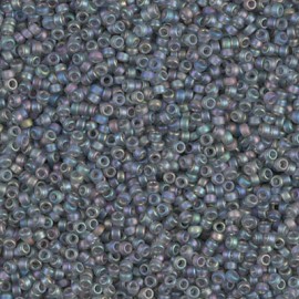 Miyuki Round Seed Beads 15/0 Matte Transparent Gray AB