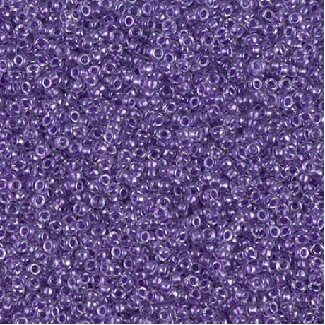 Miyuki Round Seed Beads 15/0 Sparkling Purple Lined Crystal