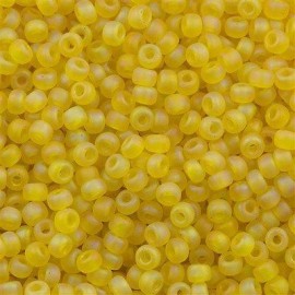Miyuki Round Seed Beads 6/0 Matte Transparent Yellow AB