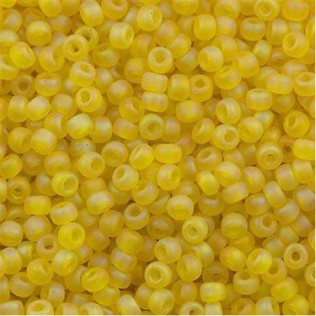 Miyuki Round Seed Beads 6/0 Matte Transparent Yellow AB