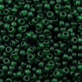 Miyuki Round Seed Beads 6/0 Transparent Matte Emerald