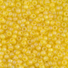 Miyuki Round Seed Beads 8/0 Matte Transparent Yellow AB