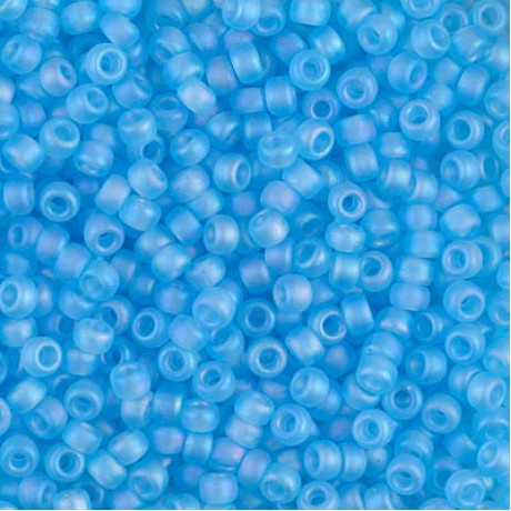 Miyuki Round Seed Beads 8/0 Transparent Matte Light Blue AB