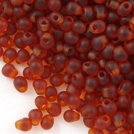 Miyuki Drop Fringe Seed Beads Matte Transparent Dark Amber