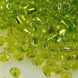 Miyuki Drop Fringe Seed Beads Silver Lined Lime Green