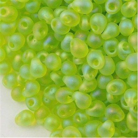 Miyuki Drop Fringe Seed Beads Matte Lime AB