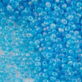 Miyuki Drop Fringe Seed Beads Matte Light Blue AB