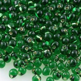 Miyuki Drop Fringe Seed Beads Silver Lined Green