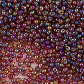 Miyuki Drop Fringe Seed Beads Transparent Dark Amber AB