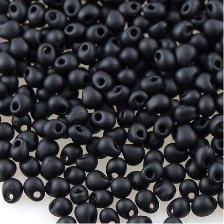 Miyuki Drop Fringe Seed Beads Opaque Matte Black