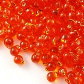 Miyuki Drop Fringe Seed Beads Silver Line Orange