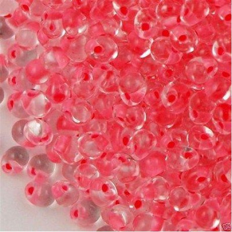 Miyuki Drop Fringe Seed Beads Pink Lined Clear