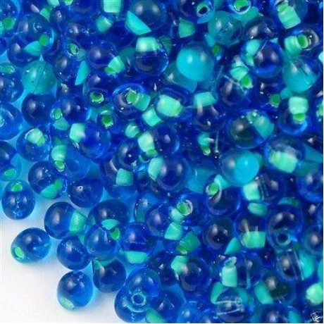 Miyuki Drop Fringe Seed Beads Green Lined Blue