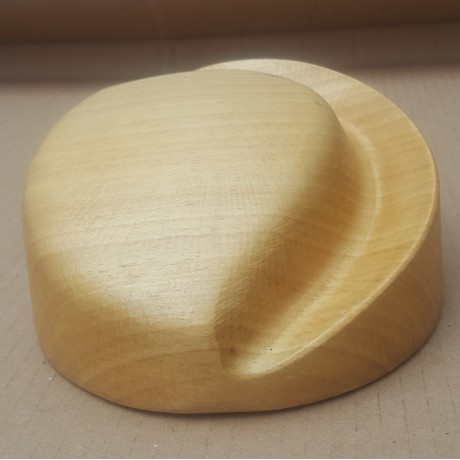 Hat Block Slanted Oval with Indented Curve 15x17x7cm