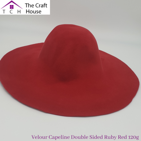 Velour Capeline Double Sided  120g - Ruby Red